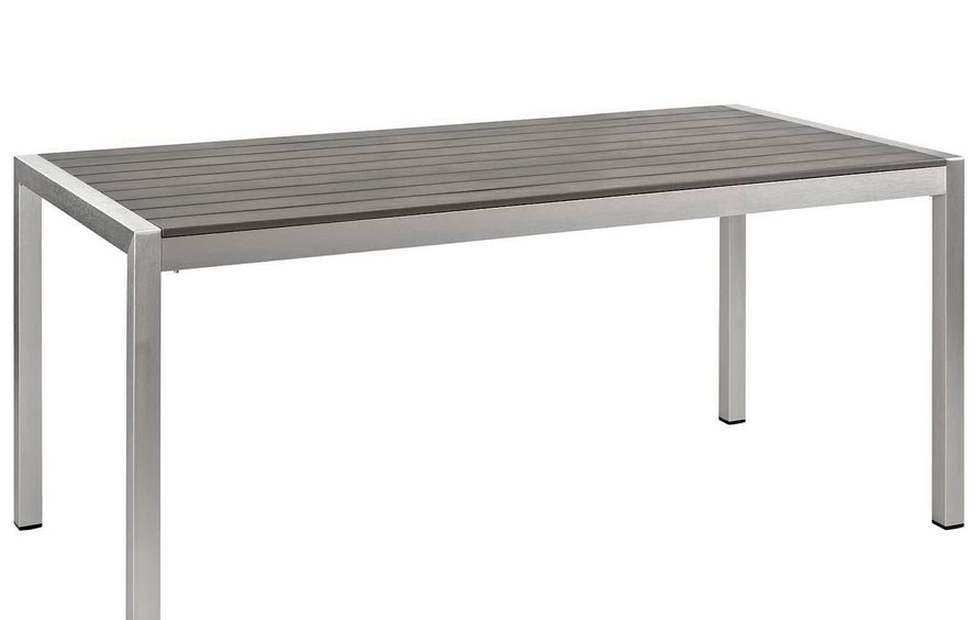 Marlow 9 Piece Outdoor Patio Aluminum Dining Set in Silver Black