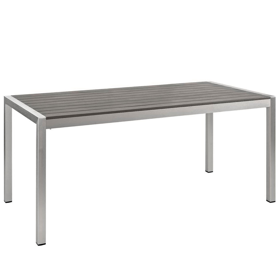 Marlow 9 Piece Outdoor Patio Aluminum Dining Set in Silver Black