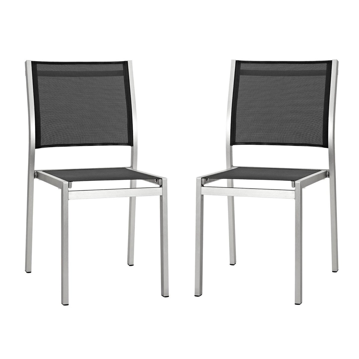 Shore Outdoor Patio Aluminum Side Chair Set of 2 by Furniture For America