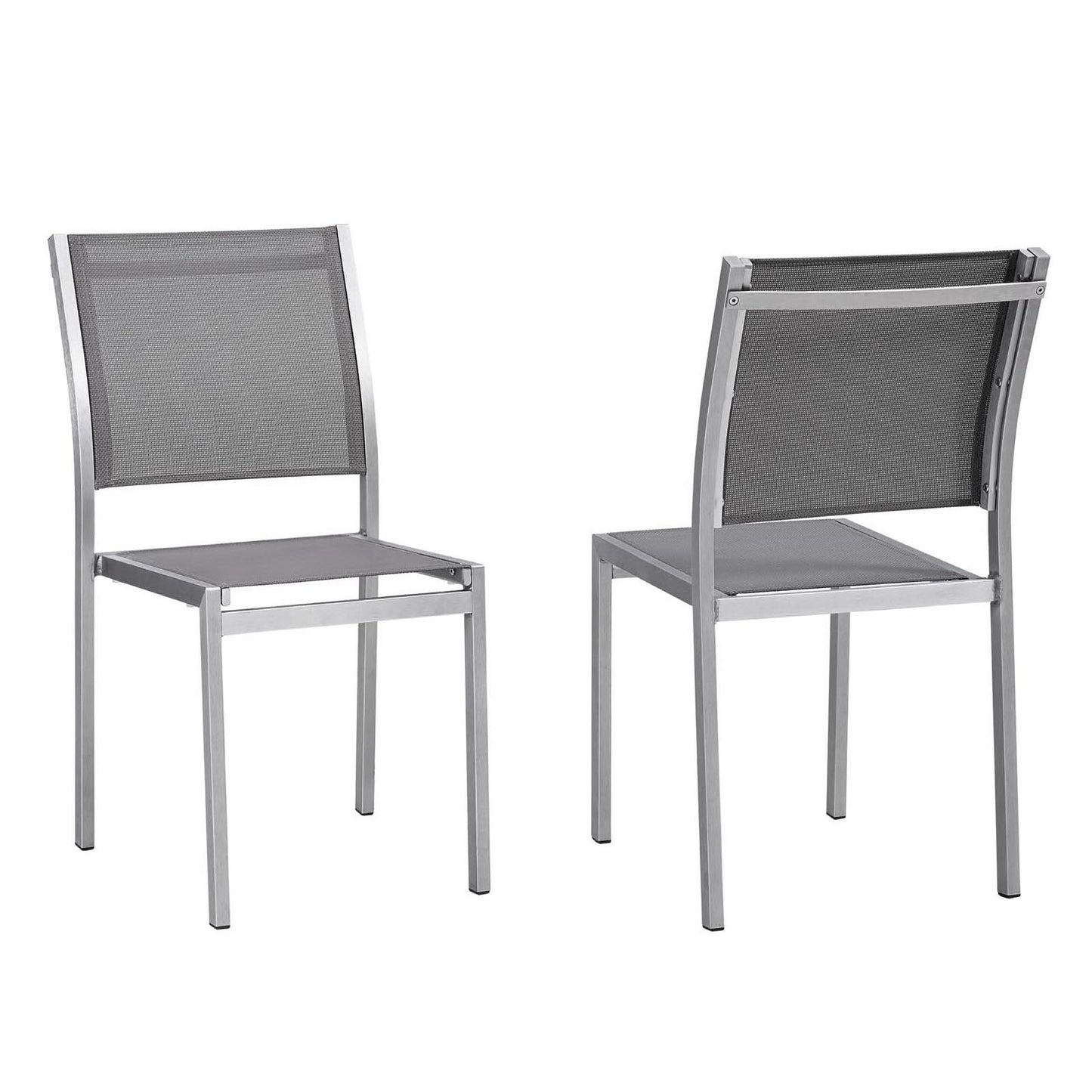 Shore Outdoor Patio Aluminum Side Chair Set of 2 by Furniture For America