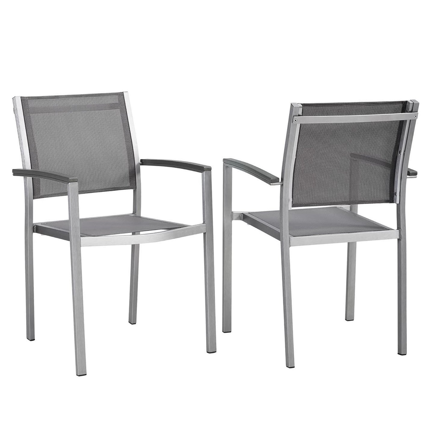 Shore Outdoor Patio Aluminum Dining Chair Set of 2 by Furniture For America