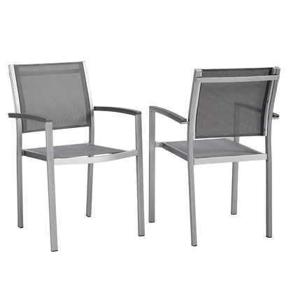 Shore Outdoor Patio Aluminum Dining Chair Set of 2 by Furniture For America