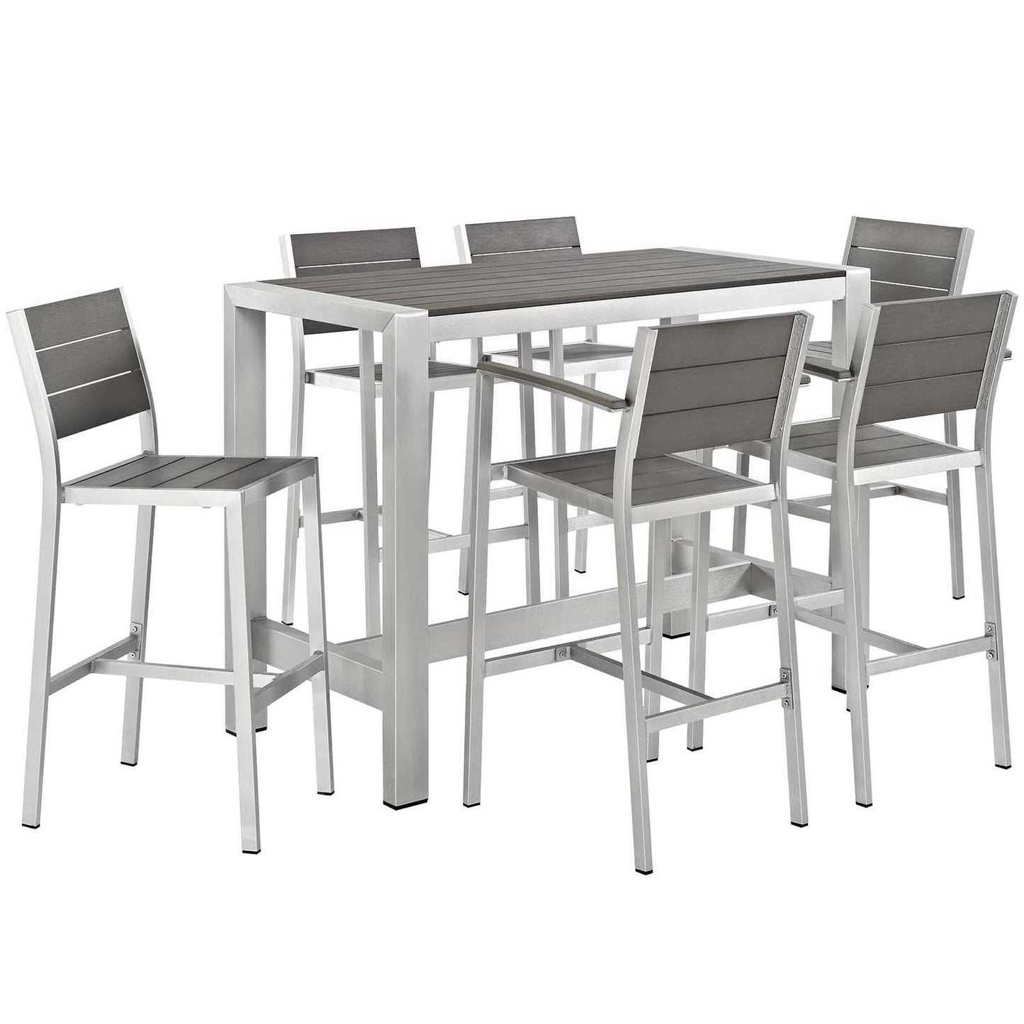 Shore 7 Piece Outdoor Patio Aluminum Dining Set by Furniture For America
