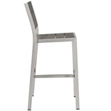 Marlow 7 Piece Outdoor Patio Aluminum Dining Set in Silver Gray