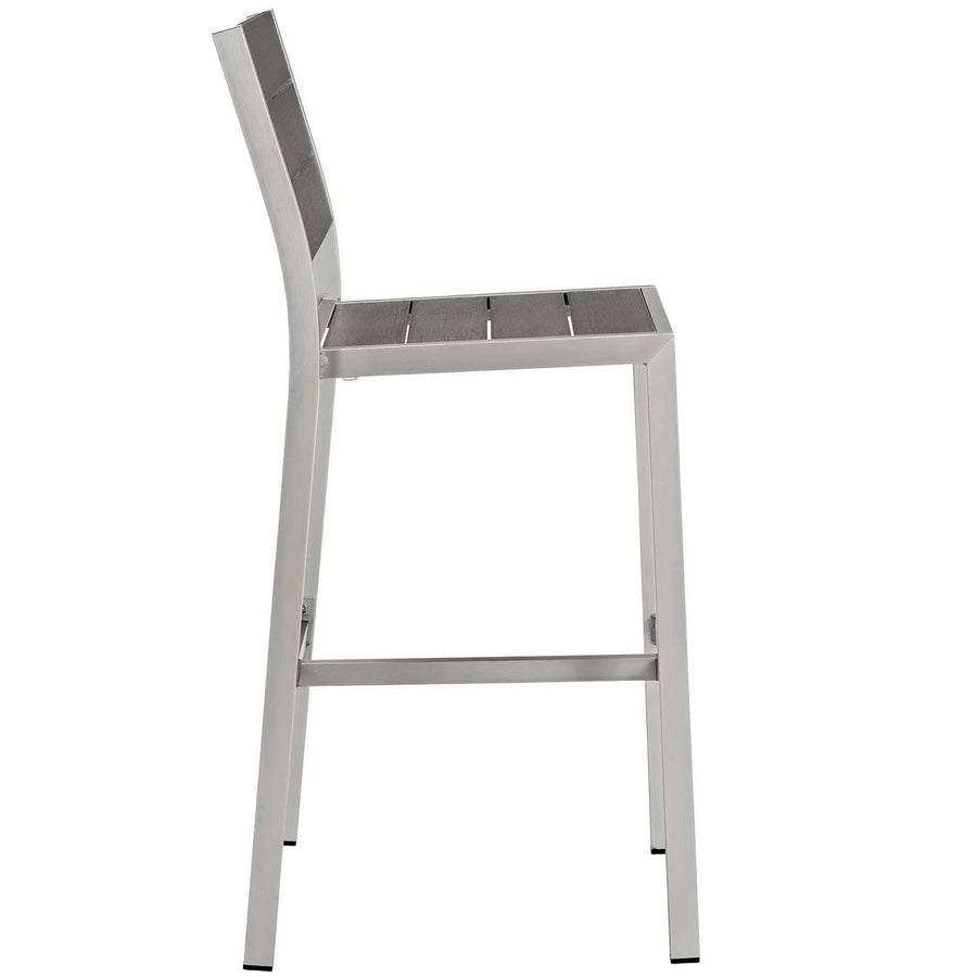 Marlow 7 Piece Outdoor Patio Aluminum Dining Set in Silver Gray