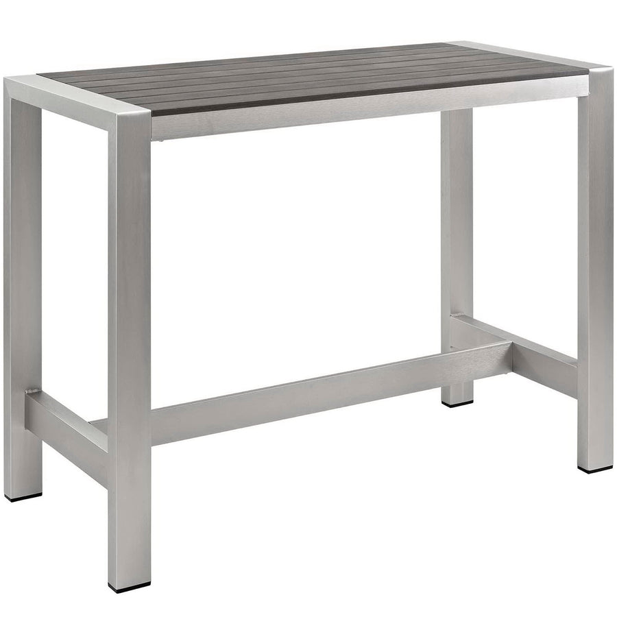 Marlow 7 Piece Outdoor Patio Aluminum Dining Set in Silver Gray