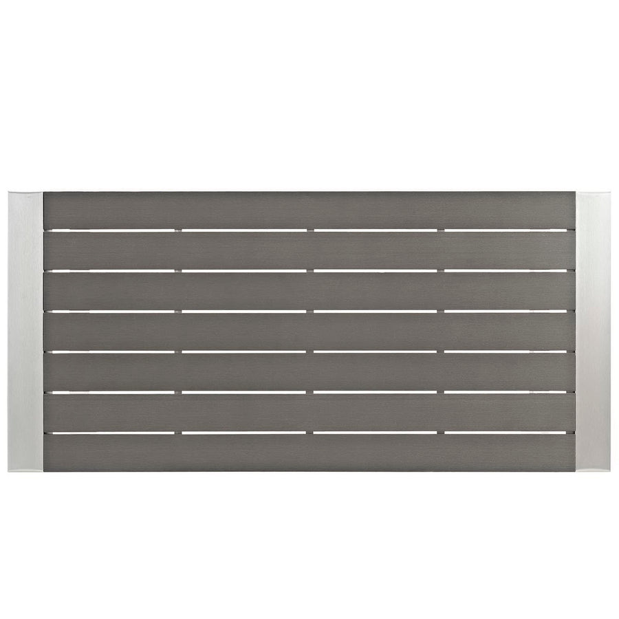 Marlow 7 Piece Outdoor Patio Aluminum Dining Set in Silver Gray