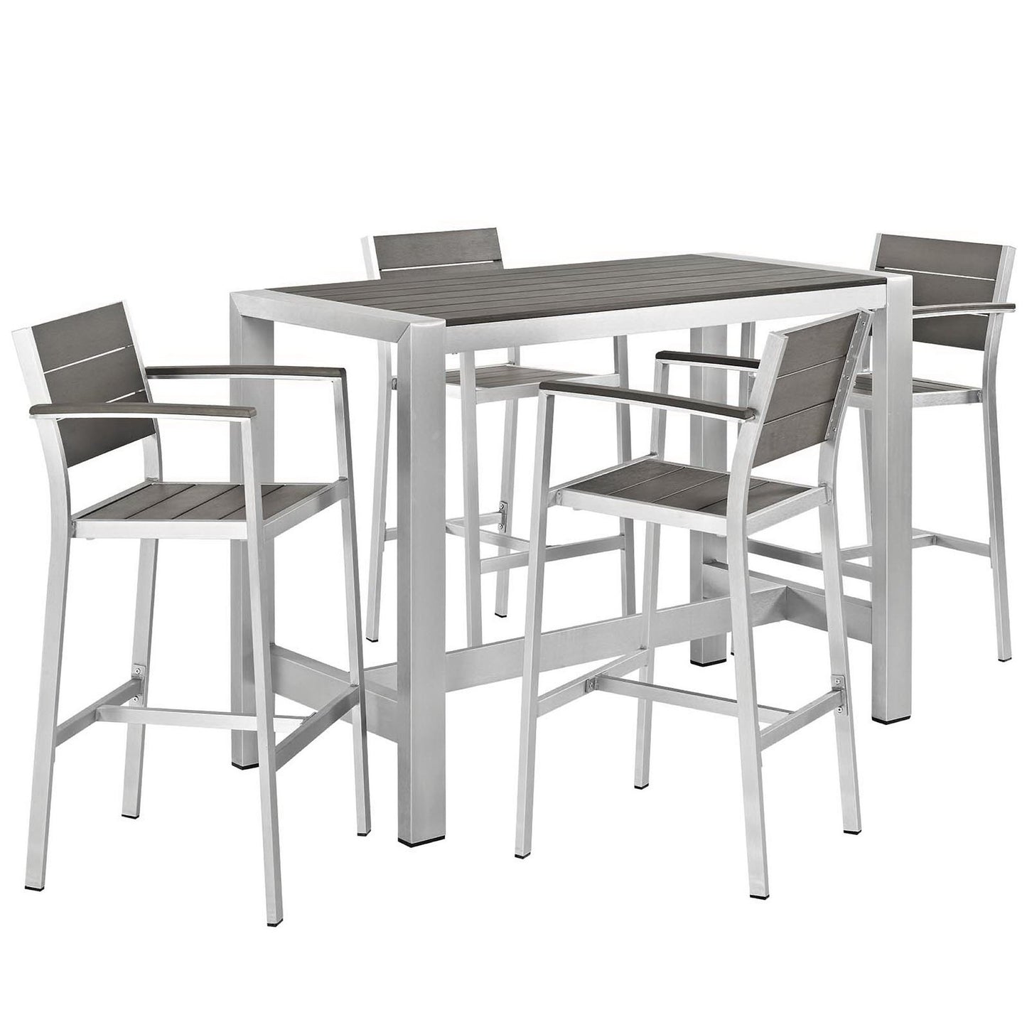 Shore 5 Piece Outdoor Patio Aluminum Dining Set by Furniture For America