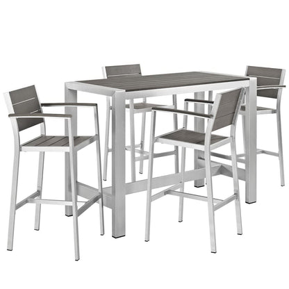 Shore 5 Piece Outdoor Patio Aluminum Dining Set by Furniture For America