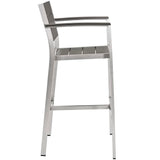 Marlow 5 Piece Outdoor Patio Aluminum Dining Set in Silver Gray