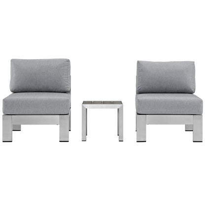 Shore 3 Piece Outdoor Patio Aluminum Sectional Sofa Set by Furniture For America