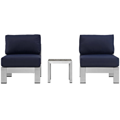 Shore 3 Piece Outdoor Patio Aluminum Sectional Sofa Set by Furniture For America