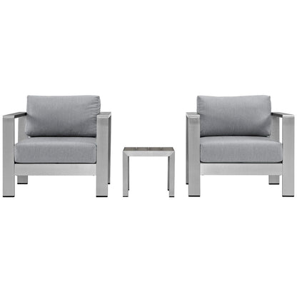 Shore 3 Piece Outdoor Patio Aluminum Set by Furniture For America