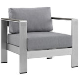Marlow 3 Piece Outdoor Patio Aluminum Set in Silver Gray