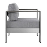 Marlow 3 Piece Outdoor Patio Aluminum Set in Silver Gray