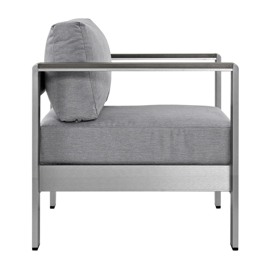 Marlow 3 Piece Outdoor Patio Aluminum Set in Silver Gray