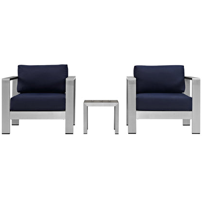 Shore 3 Piece Outdoor Patio Aluminum Set by Furniture For America