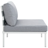 Cliff Armless Outdoor Patio Aluminum Chair in White Gray