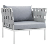 Cliff Outdoor Patio Aluminum Armchair in White Gray