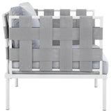Cliff Outdoor Patio Aluminum Armchair in White Gray