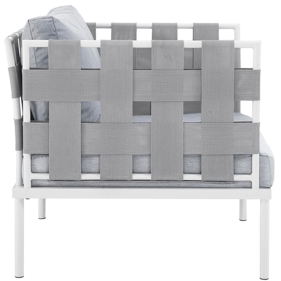 Cliff Outdoor Patio Aluminum Armchair in White Gray