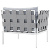 Cliff Outdoor Patio Aluminum Armchair in White Gray