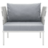 Cliff Outdoor Patio Aluminum Armchair in White Gray