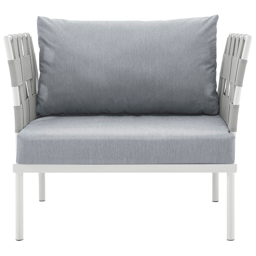 Cliff Outdoor Patio Aluminum Armchair in White Gray