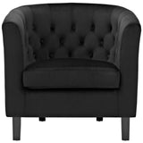 Hadley Performance Velvet Armchair in Black