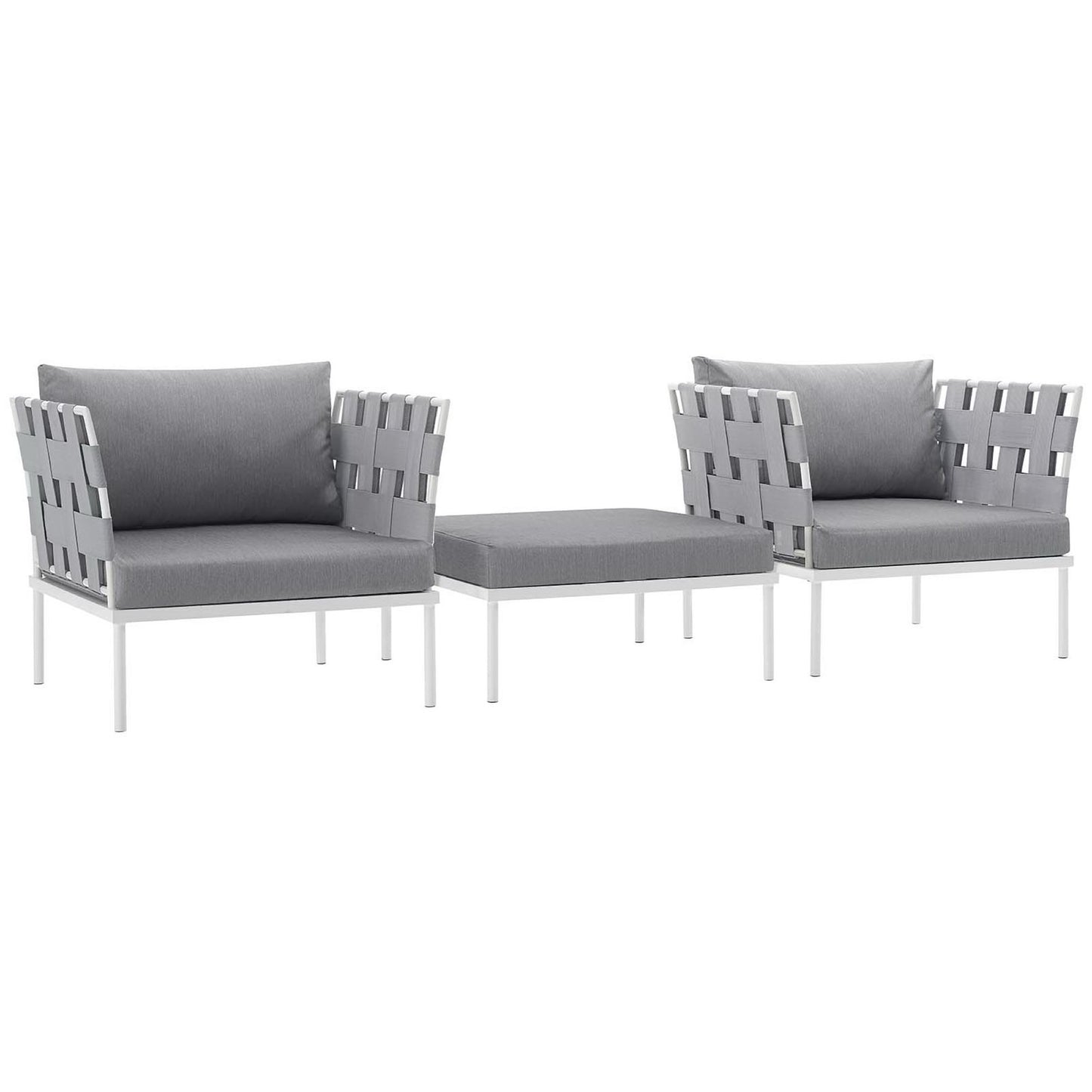 Harmony 3 Piece Outdoor Patio Aluminum Sectional Sofa Set by Furniture For America
