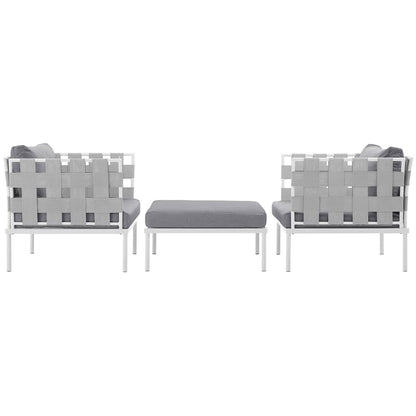 Harmony 3 Piece Outdoor Patio Aluminum Sectional Sofa Set by Furniture For America