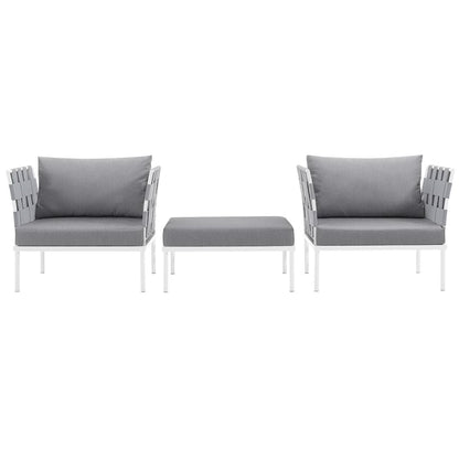 Harmony 3 Piece Outdoor Patio Aluminum Sectional Sofa Set by Furniture For America