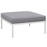 Cliff 3 Piece Outdoor Patio Aluminum Sectional Sofa Set in White Gray
