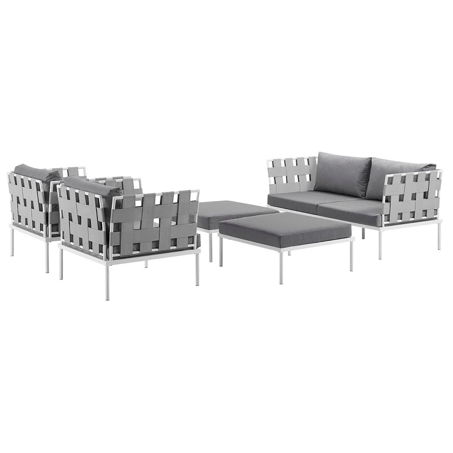Harmony 5 Piece Outdoor Patio Aluminum Sectional Sofa Set by Furniture For America