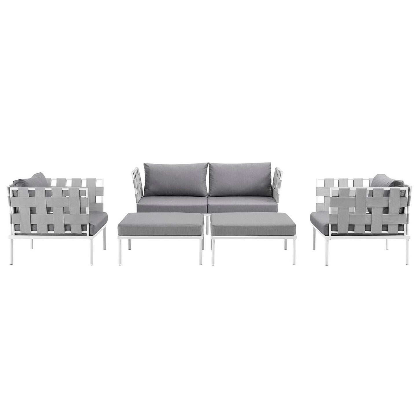 Harmony 5 Piece Outdoor Patio Aluminum Sectional Sofa Set by Furniture For America