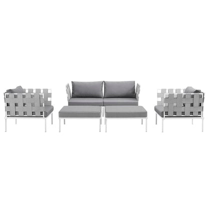 Harmony 5 Piece Outdoor Patio Aluminum Sectional Sofa Set by Furniture For America