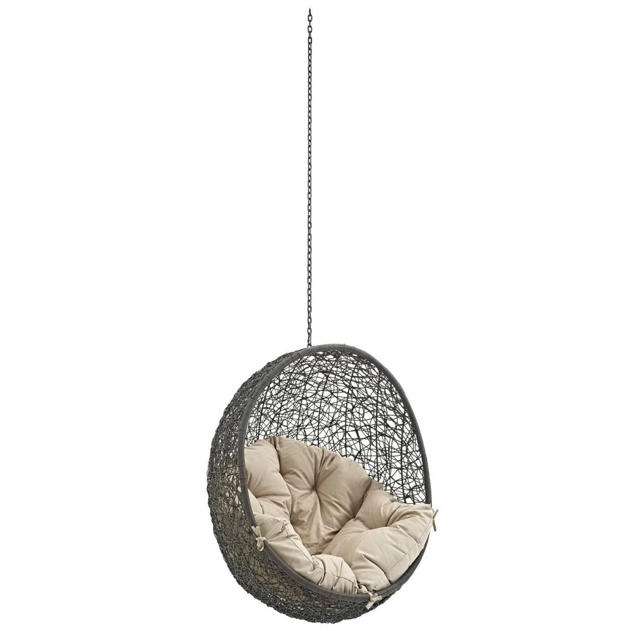 Cornice Outdoor Patio Swing Chair Without Stand in Gray Beige