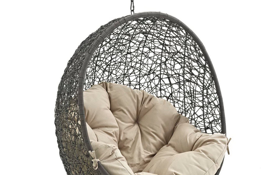 Cornice Outdoor Patio Swing Chair Without Stand in Gray Beige