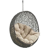 Cornice Outdoor Patio Swing Chair Without Stand in Gray Beige