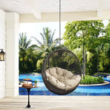 Cornice Outdoor Patio Swing Chair Without Stand in Gray Beige