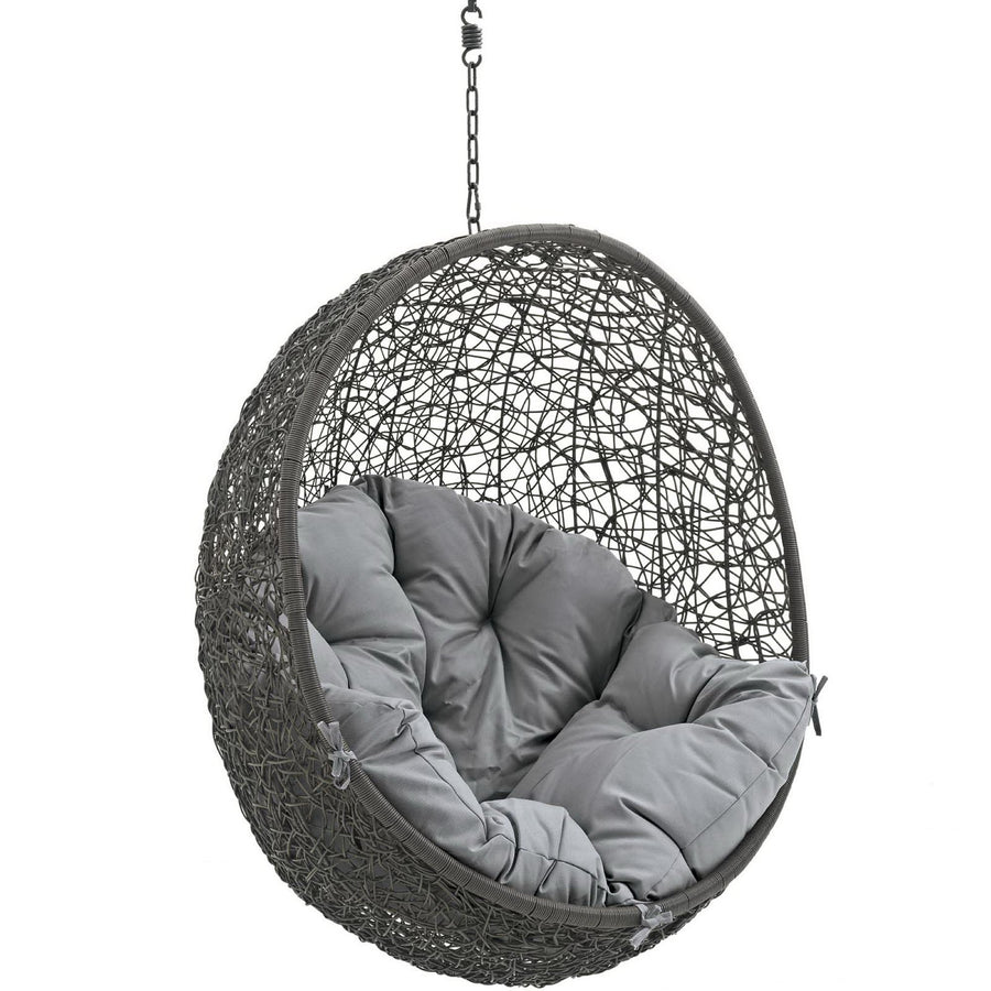 Cornice Outdoor Patio Swing Chair Without Stand in Gray Gray