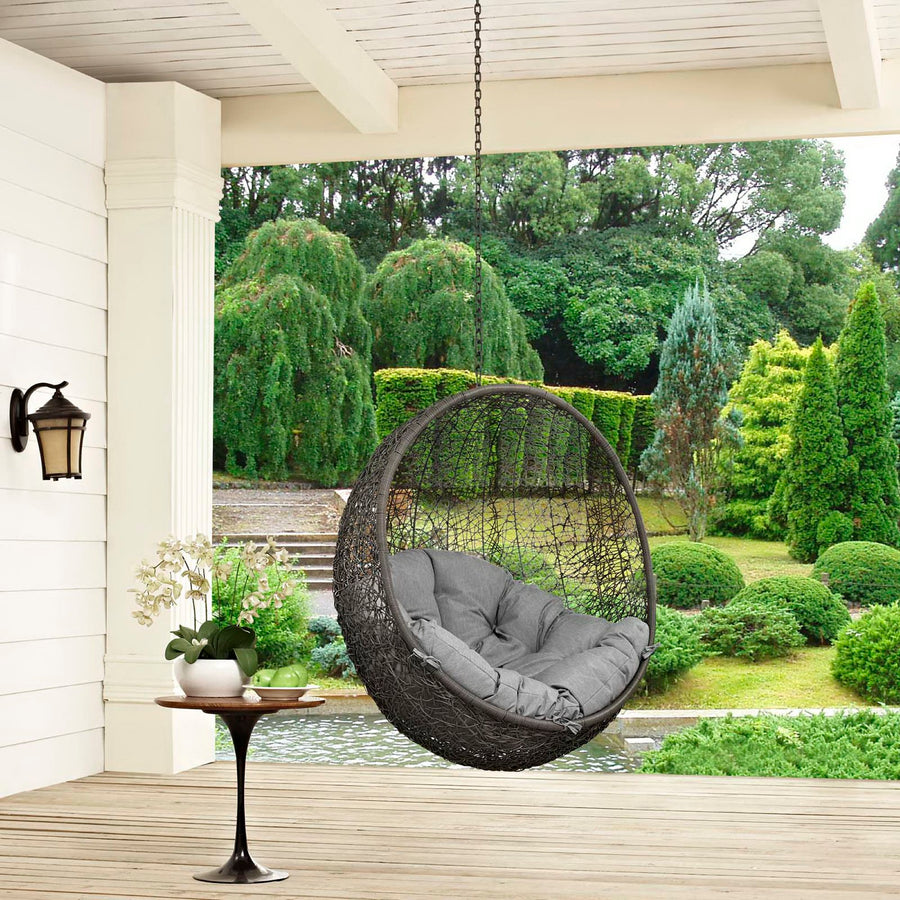 Cornice Outdoor Patio Swing Chair Without Stand in Gray Gray