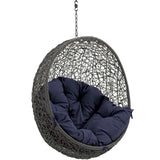 Cornice Outdoor Patio Swing Chair Without Stand in Gray Navy