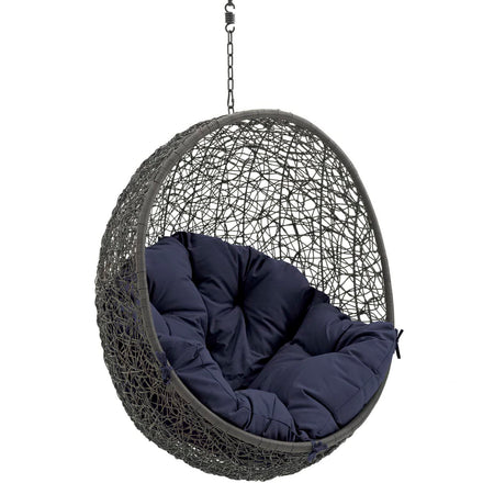 Hide Outdoor Patio Swing Chair Without Stand in Gray Navy