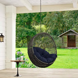 Cornice Outdoor Patio Swing Chair Without Stand in Gray Navy