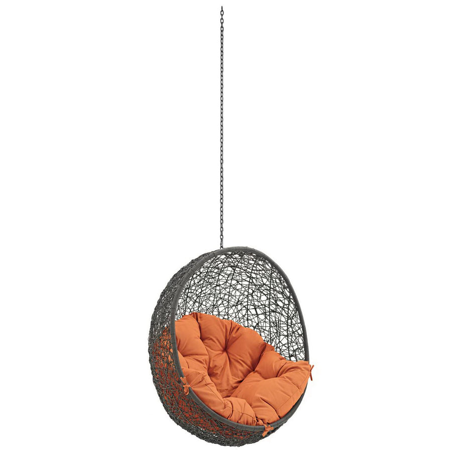 Cornice Outdoor Patio Swing Chair Without Stand in Gray Orange