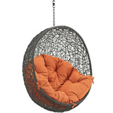 Cornice Outdoor Patio Swing Chair Without Stand in Gray Orange