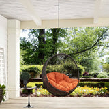 Cornice Outdoor Patio Swing Chair Without Stand in Gray Orange