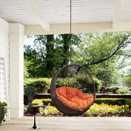 Hide Outdoor Patio Swing Chair Without Stand in Gray Orange