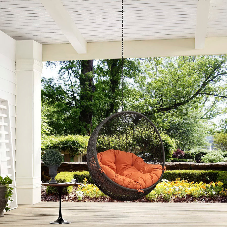 Cornice Outdoor Patio Swing Chair Without Stand in Gray Orange